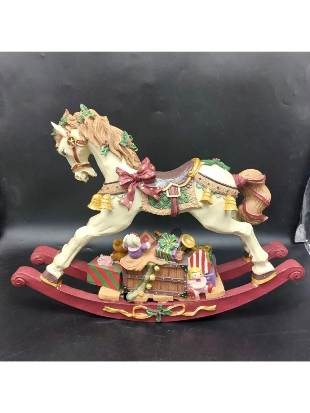 Vintage JC Penney Musical Rocking Horse Jolly Old St Nick In Box Christmas 15